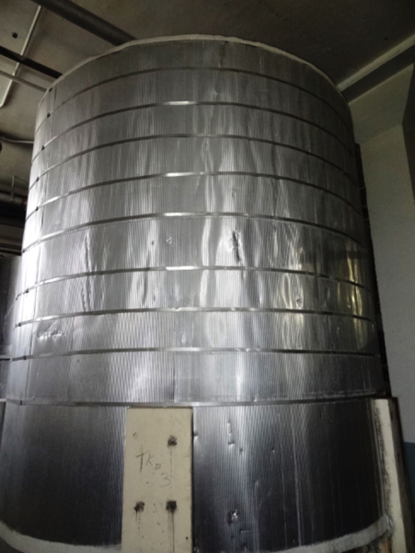 4,472 Gallon Stainless Steel Storage Tank, 9' Dia., 9’-8” with Insulation x 9’ SW x 14’OH, Conical