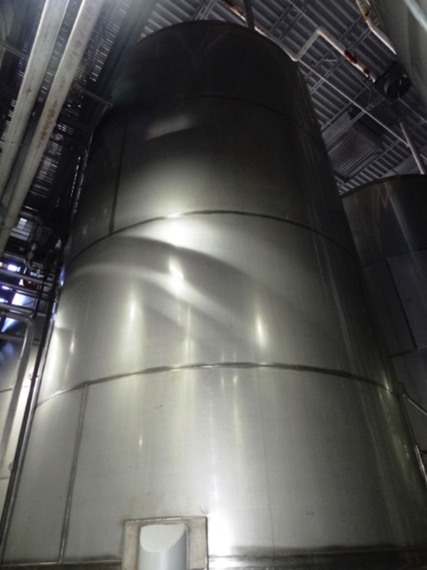 11,500 Gallon SS Vertical Agitated Tank, Dome Top, Dish Bottom, Side Bottom Agitator, Top Manway, - Image 5 of 11