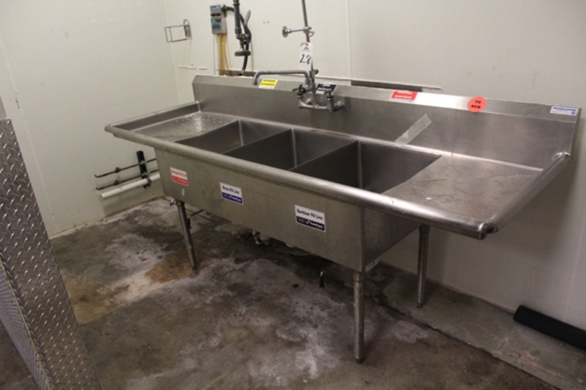 Stainless Steel Prep Triple Basin Sink | Rigging Price: $75