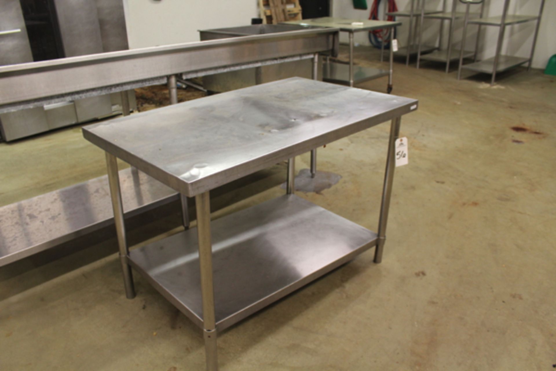 Stainless Steel Prep Table, 30" X 4' | Rigging Price: $25 or May Hand Carry