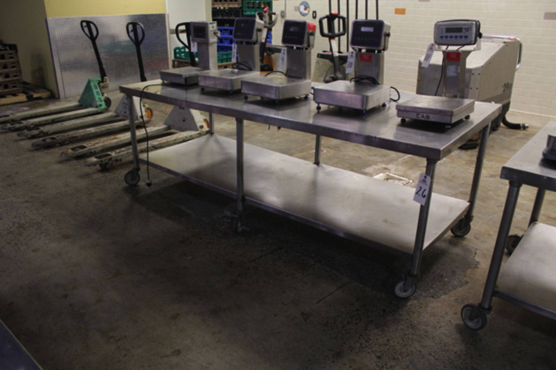 Stainless Steel Prep Table, 36" X 8' | Rigging Price: $25 or May Hand Carry