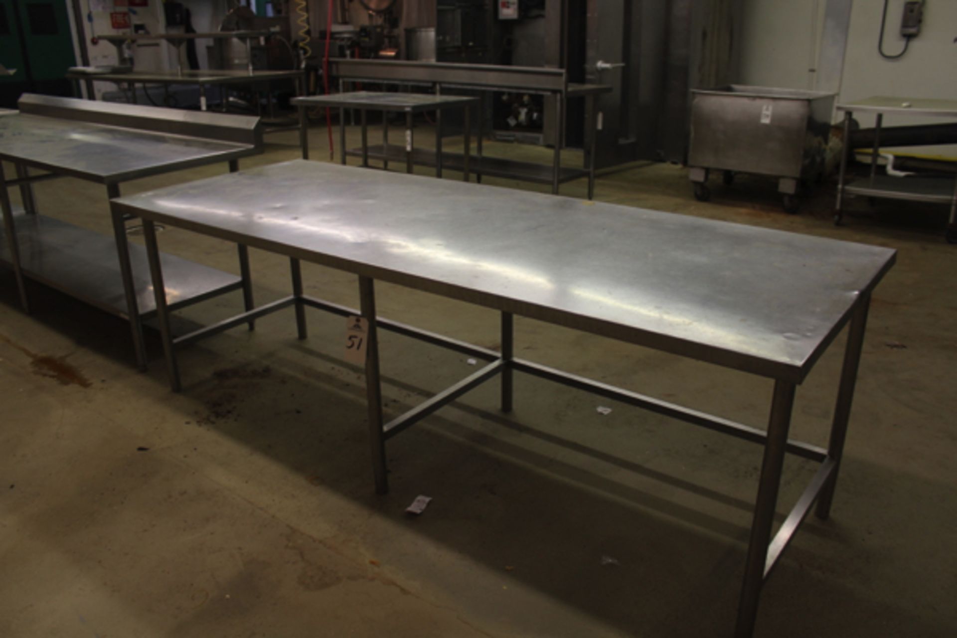 Stainless Steel Prep Table, 36" X 8' | Rigging Price: $25 or May Hand Carry