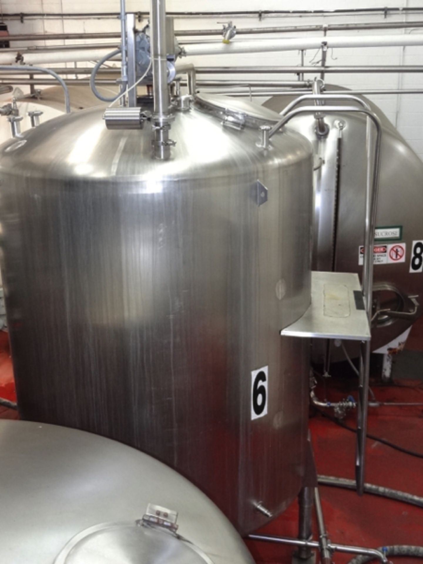 1500 Gallon Cherry Burrell Stainless Steel Top Agitated Mixing Tank, 6' Diameter X 7' Straightwall X - Image 2 of 11