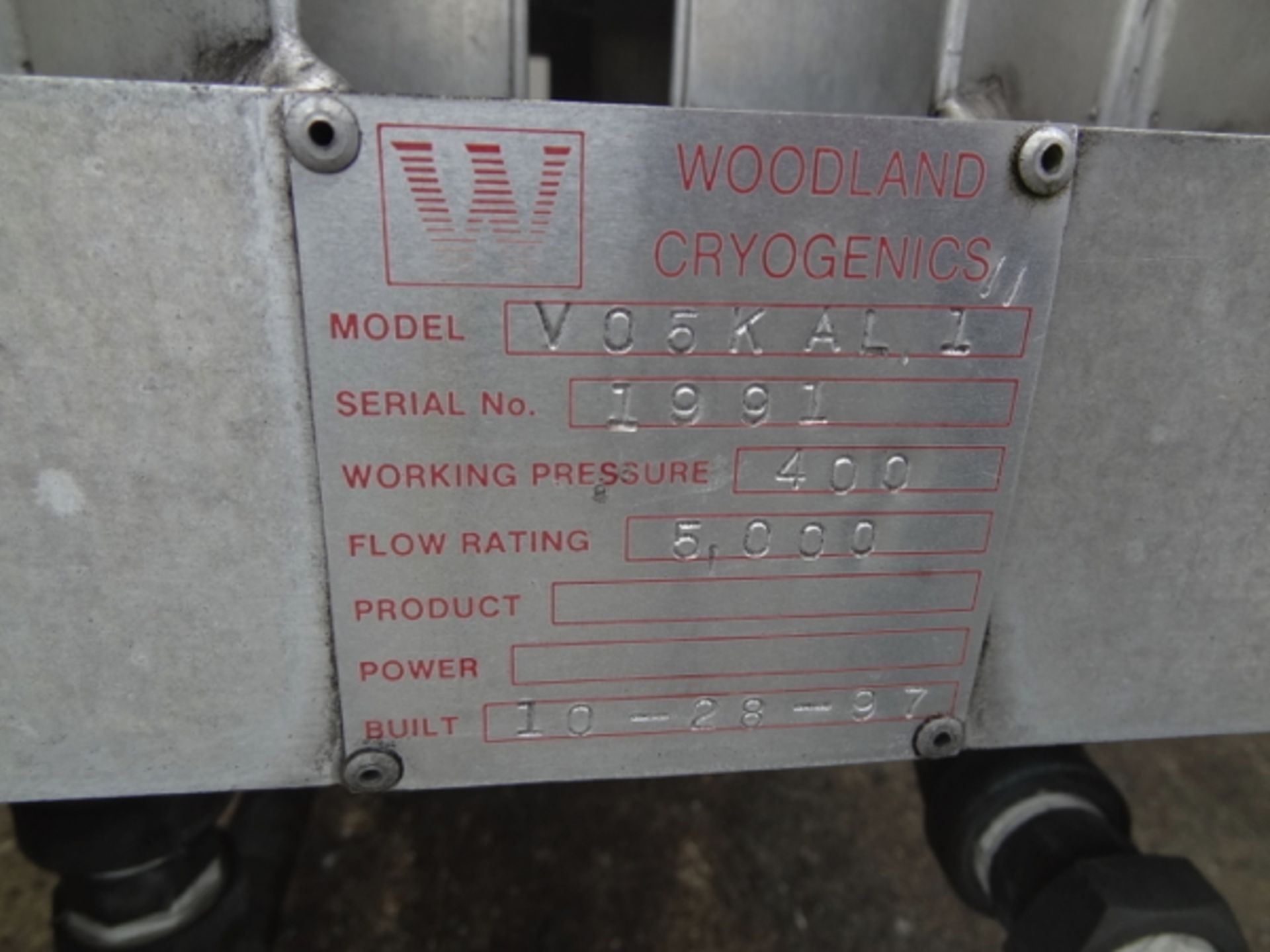 Woodland Cryogenics CO2 Vaporizer Model V05KAL1 - 5,000 lb/hr capacity | Rigging Price: $350 - Image 2 of 2
