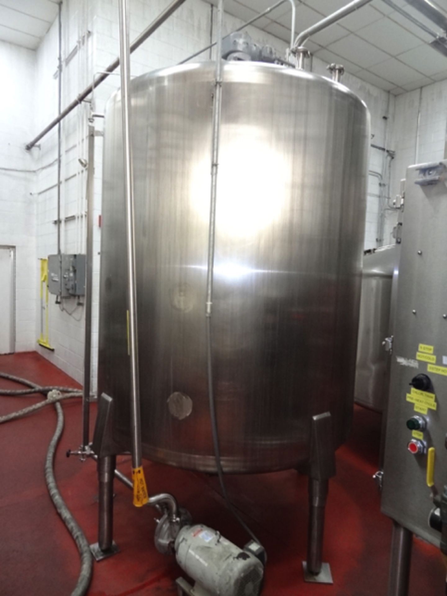 1500 Gallon Cherry Burrell Stainless Steel Top Agitated Mixing Tank, 6' Diameter X 7' Straightwall X - Image 7 of 11