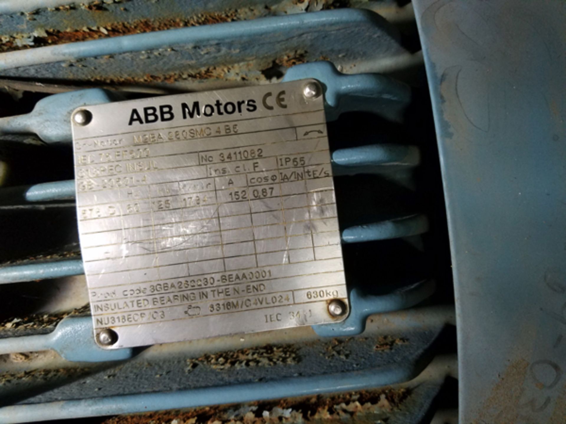 Abb Electric Motor,125Kw, 1784 Rpm | Seller to load for $10 per lot or buyers may remove hand - Image 2 of 2