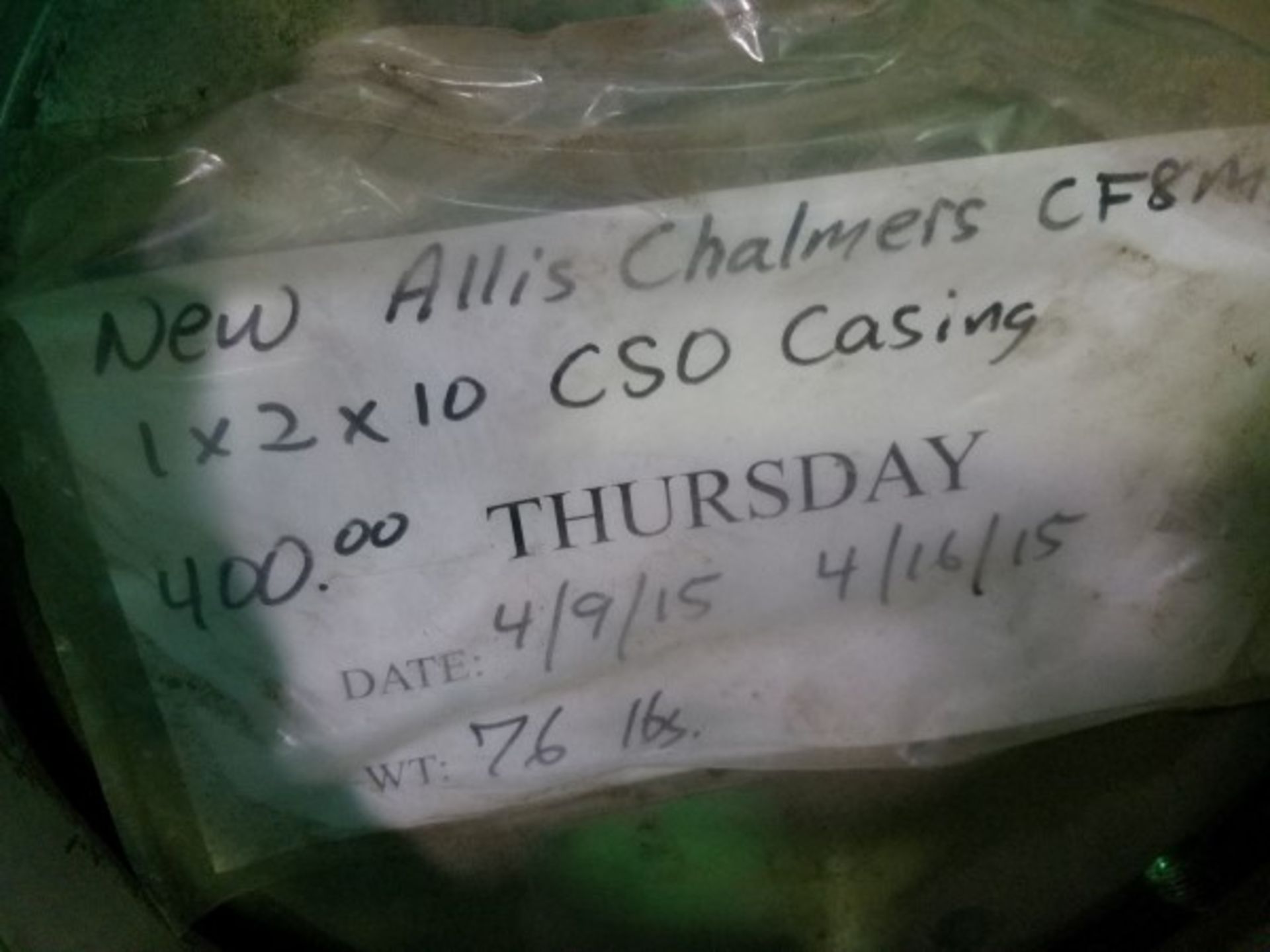 Allis Chalmers CF8M 1 x 2 x 10 CSO Casing | Seller to load for $10 per lot or buyers may remove hand - Image 2 of 2