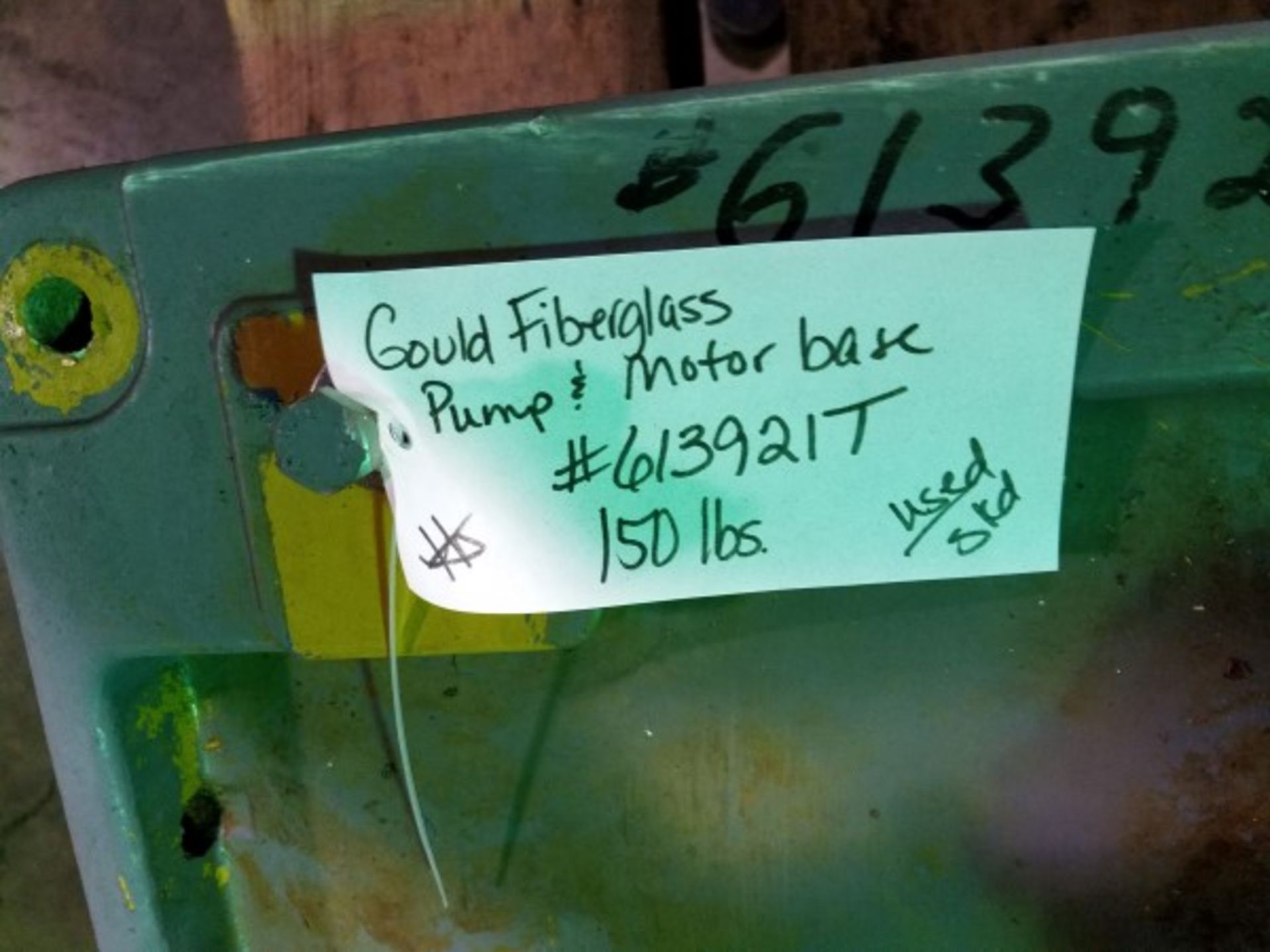 Gould Fiberglass Pump Base | Seller to load for $10 per lot or buyers may remove hand carry items by - Image 2 of 2