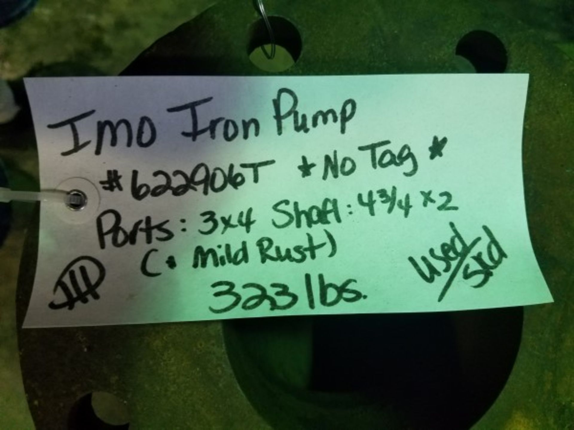 IMO 3" X 4" Iron Pump | Seller to load for $10 per lot or buyers may remove hand carry items by - Image 2 of 2