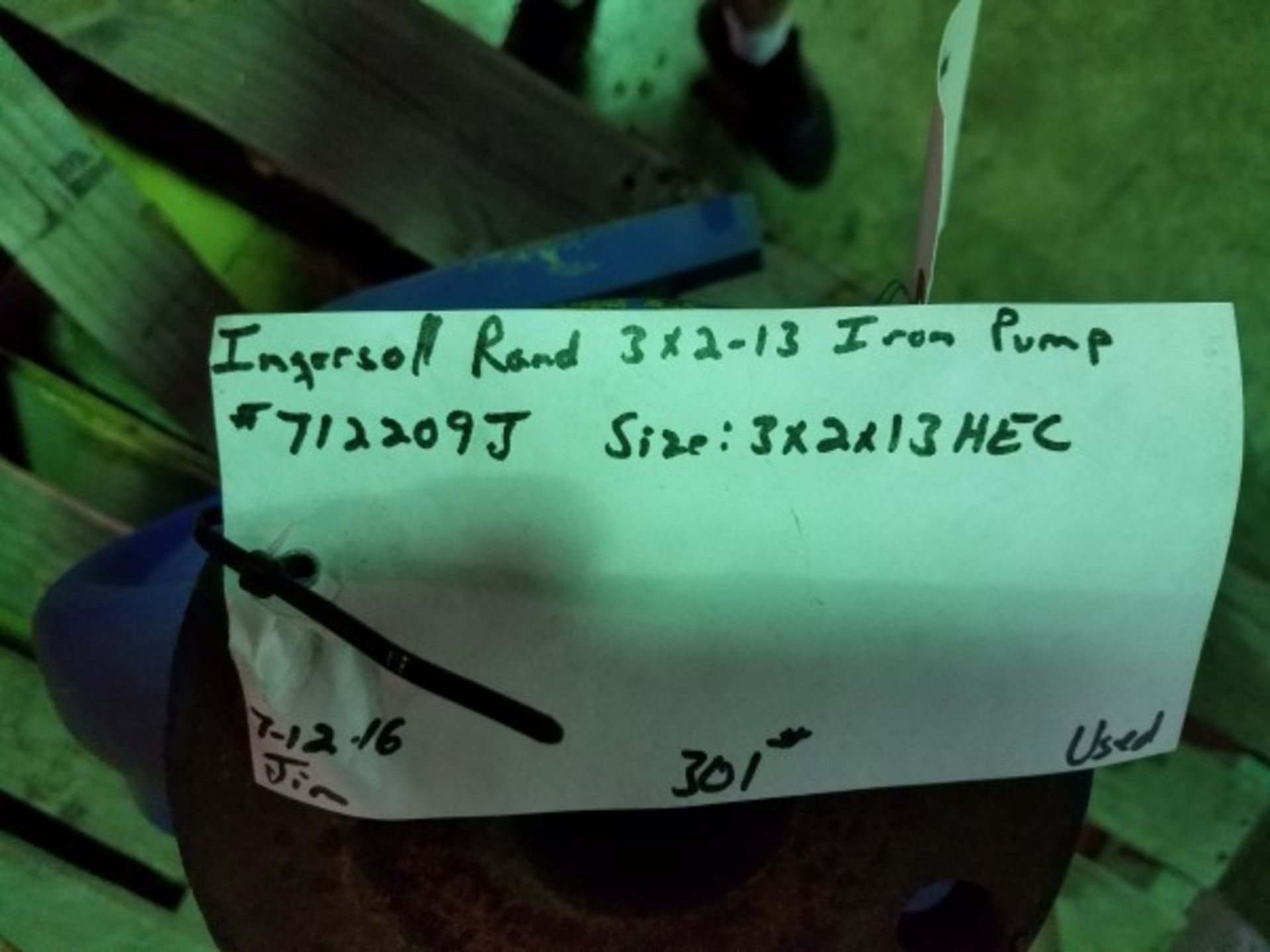 Ingersoll Rand 3 x 2 -13 Iron Pump | Seller to load for $10 per lot or buyers may remove hand - Image 2 of 2