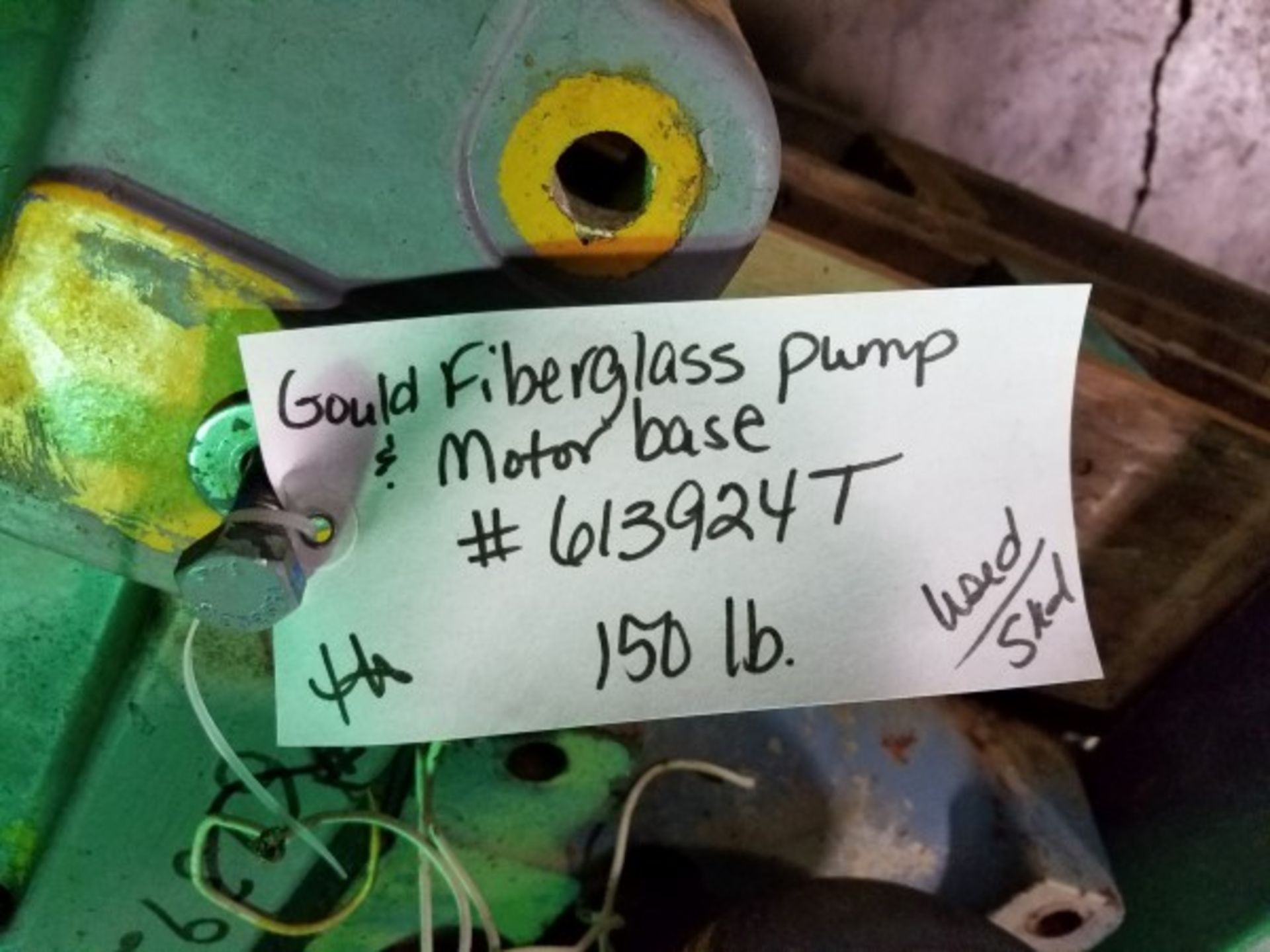 Gould Fiberglass Pump Base | Seller to load for $10 per lot or buyers may remove hand carry items by - Image 2 of 2