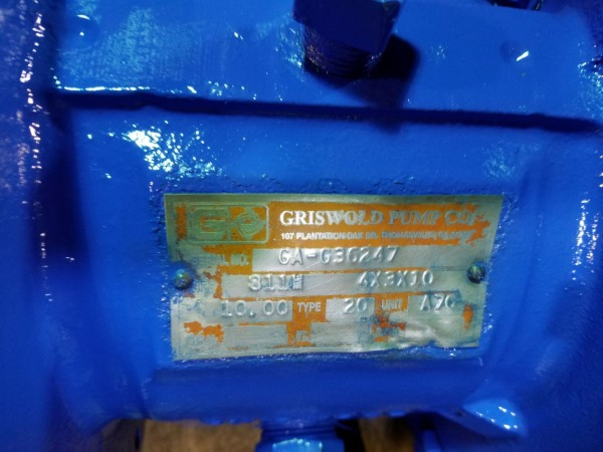 Griswold 4 x 3 x 10 Pump | Seller to load for $10 per lot or buyers may remove hand carry items by - Image 2 of 2