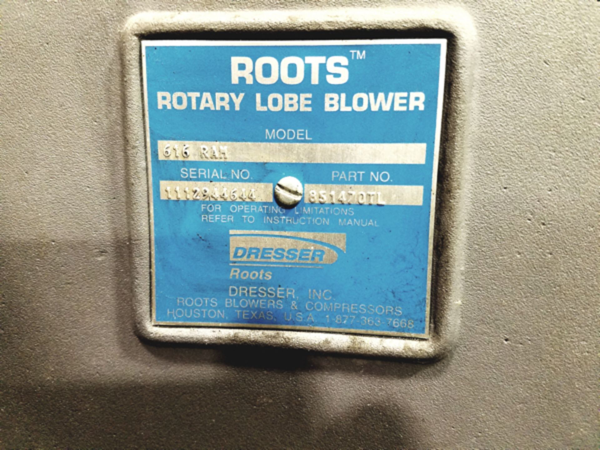 Roots Rotary Lobe Blower | Location: Maintenance Shop - Image 2 of 2