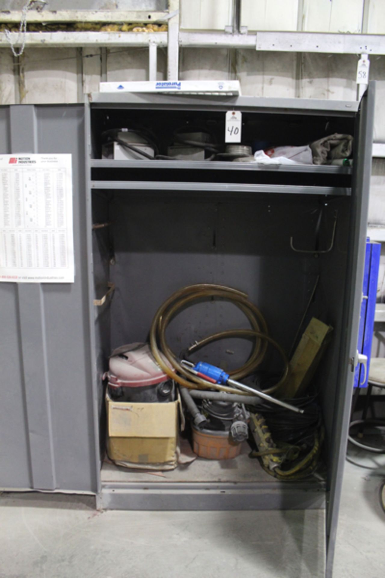 2 Door Storage Cabinet, W/ Contents | Location: Maintenance Building