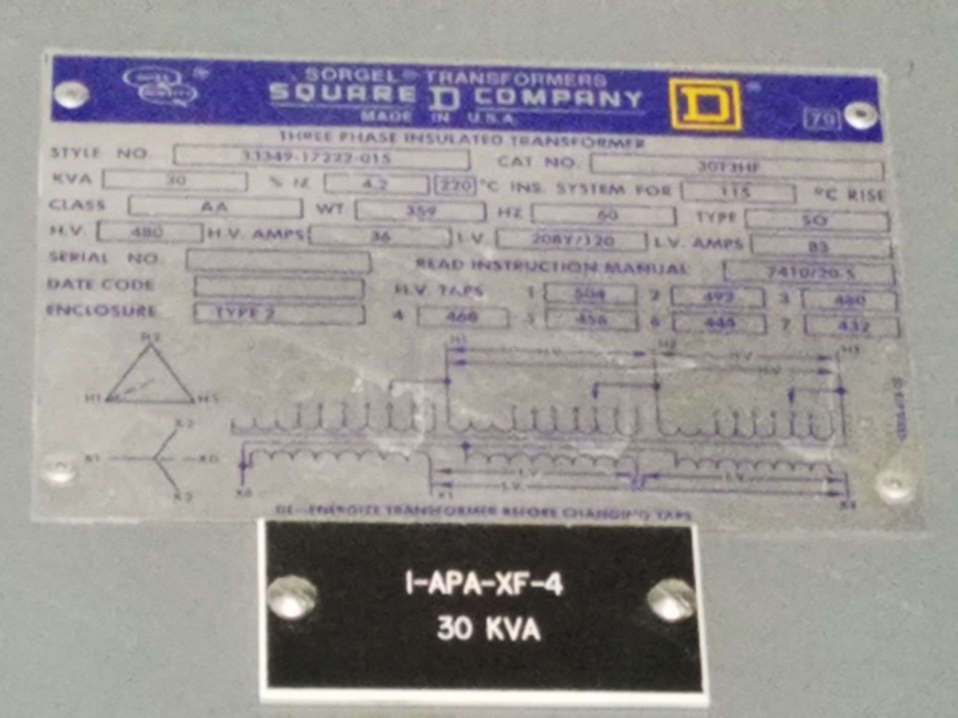 Square D 30 KVA Dry Tranformer | Location: Cooling Tower - Image 2 of 2