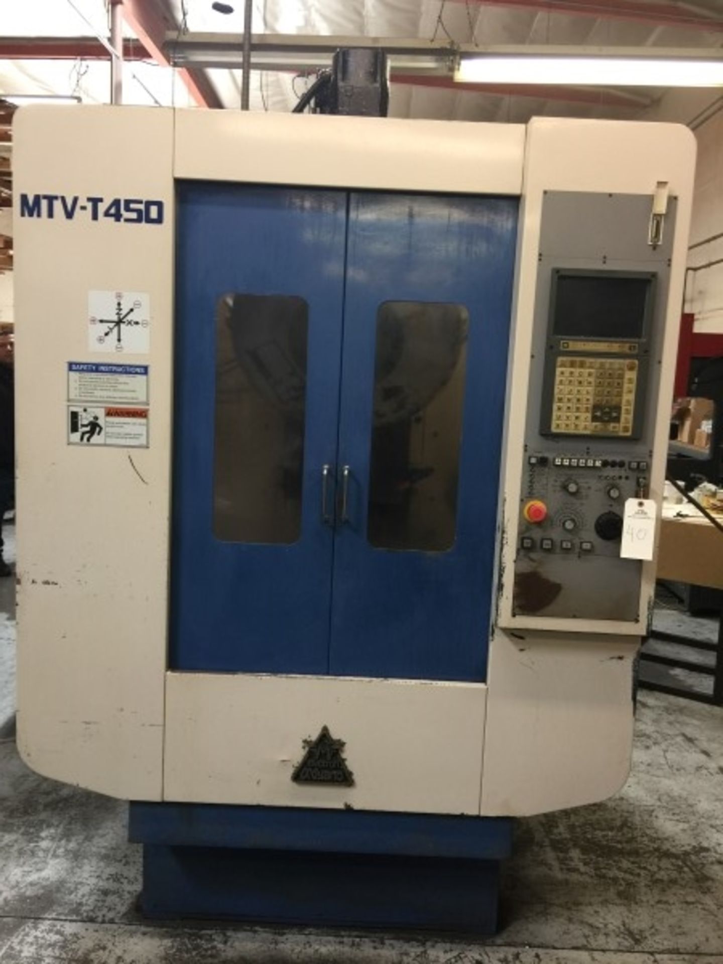 (1) Miyano MTV-T450 Vert. Machining Center, S/N: MTVT 4500104