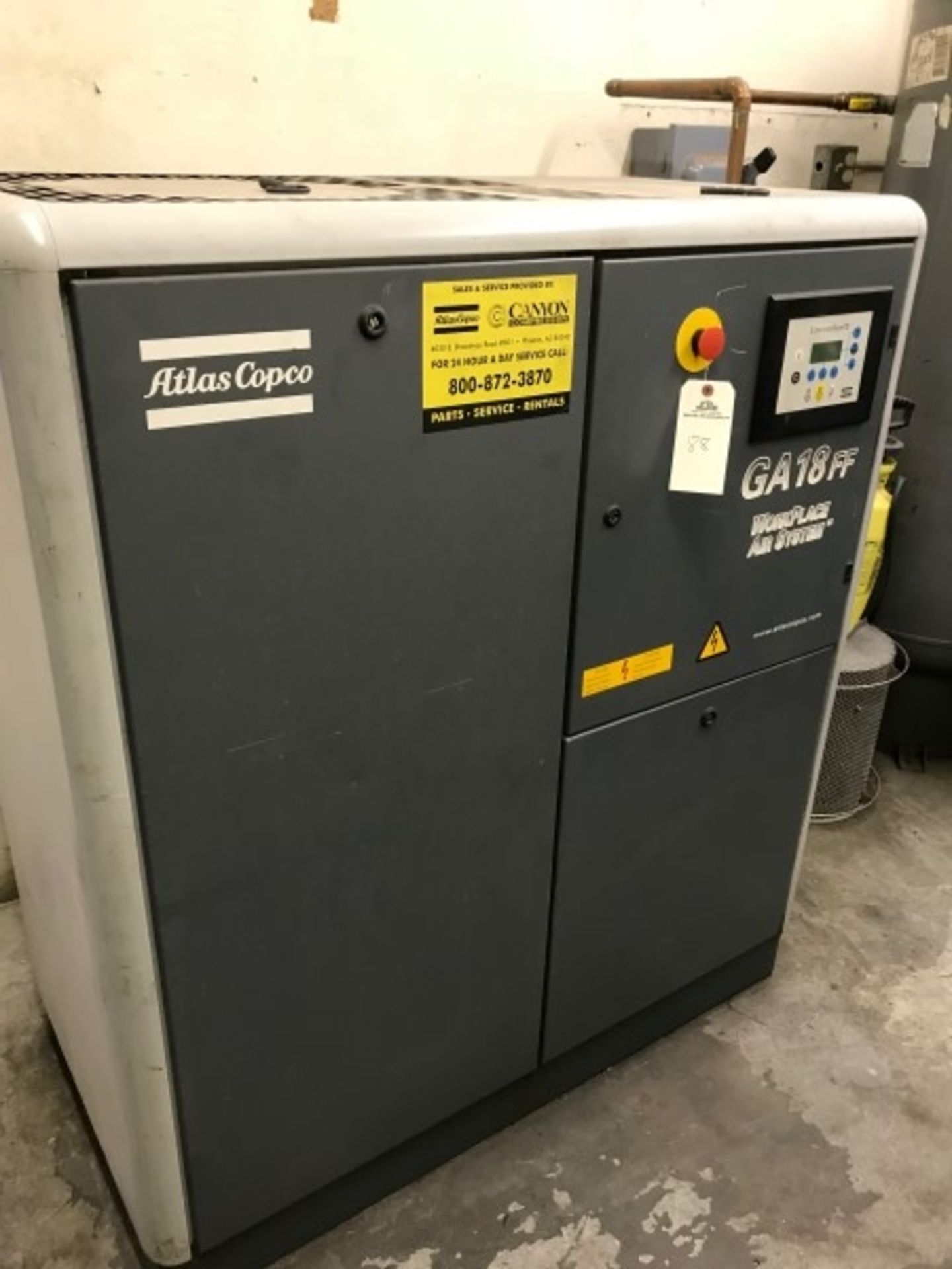 Atlas Copco GA-18 compressor air system - includes pressure tank - dryer, S/N: USA004951 - Image 7 of 10