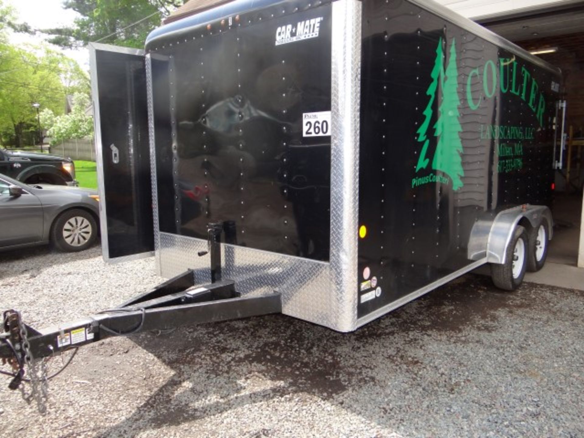 2013 Car-Mate 16' Tandem Axle Enclosed Trailer With Drop Down Rear Door, VIN 5A3C716D2D6002644, With