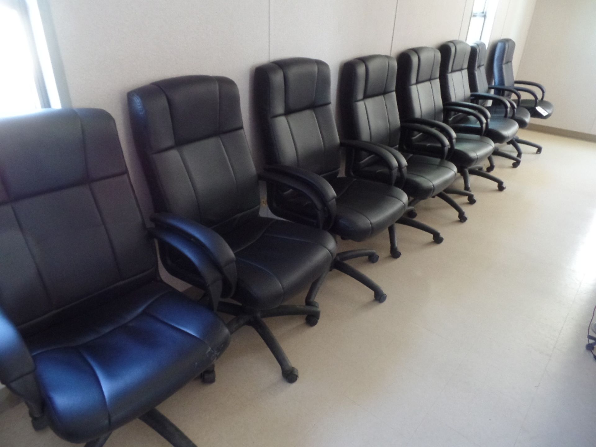 (8) Uph. Seat & Back Swivel Arm Conference Room Chairs