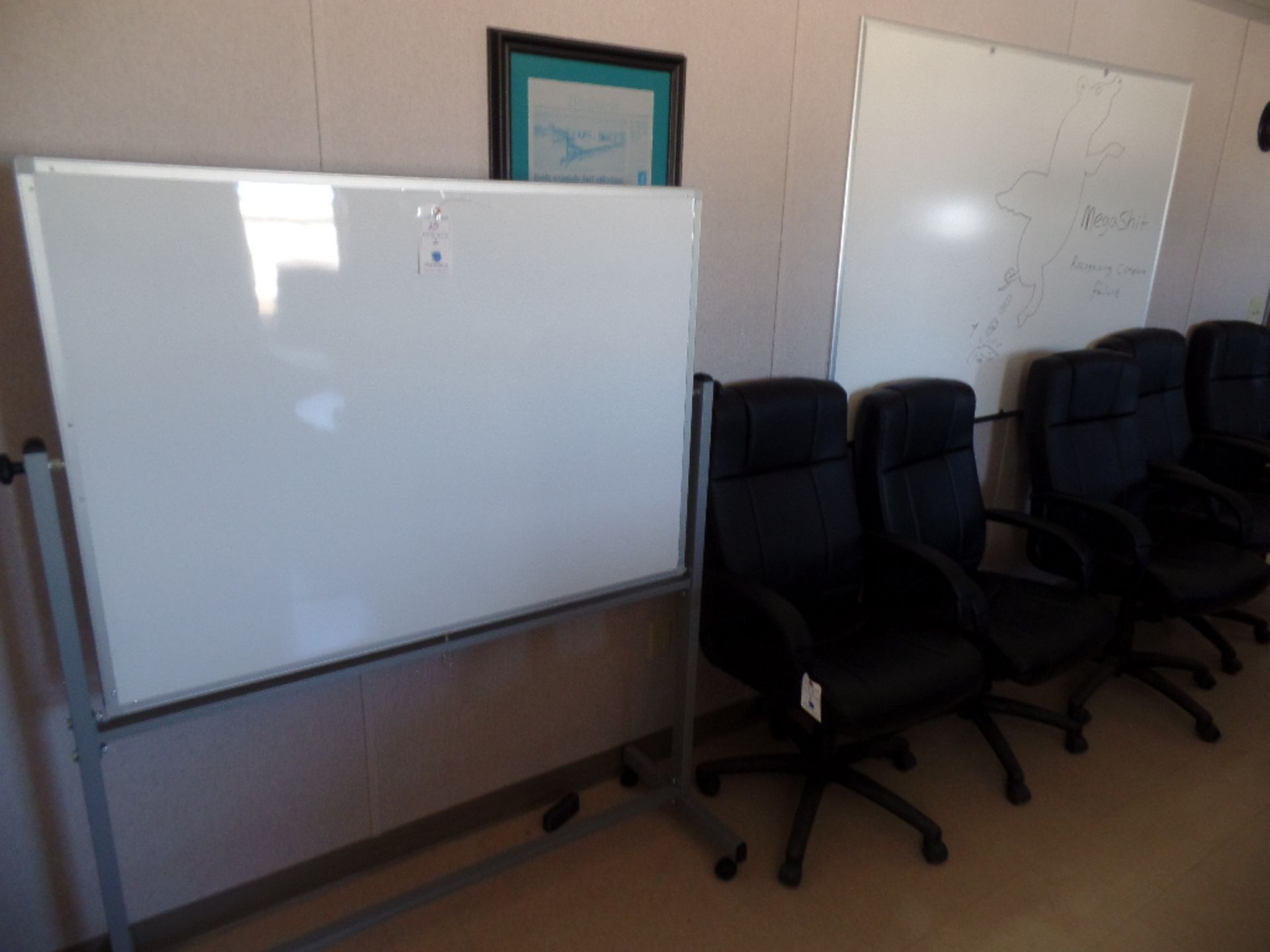 Portable White Board w/White Board on Wall