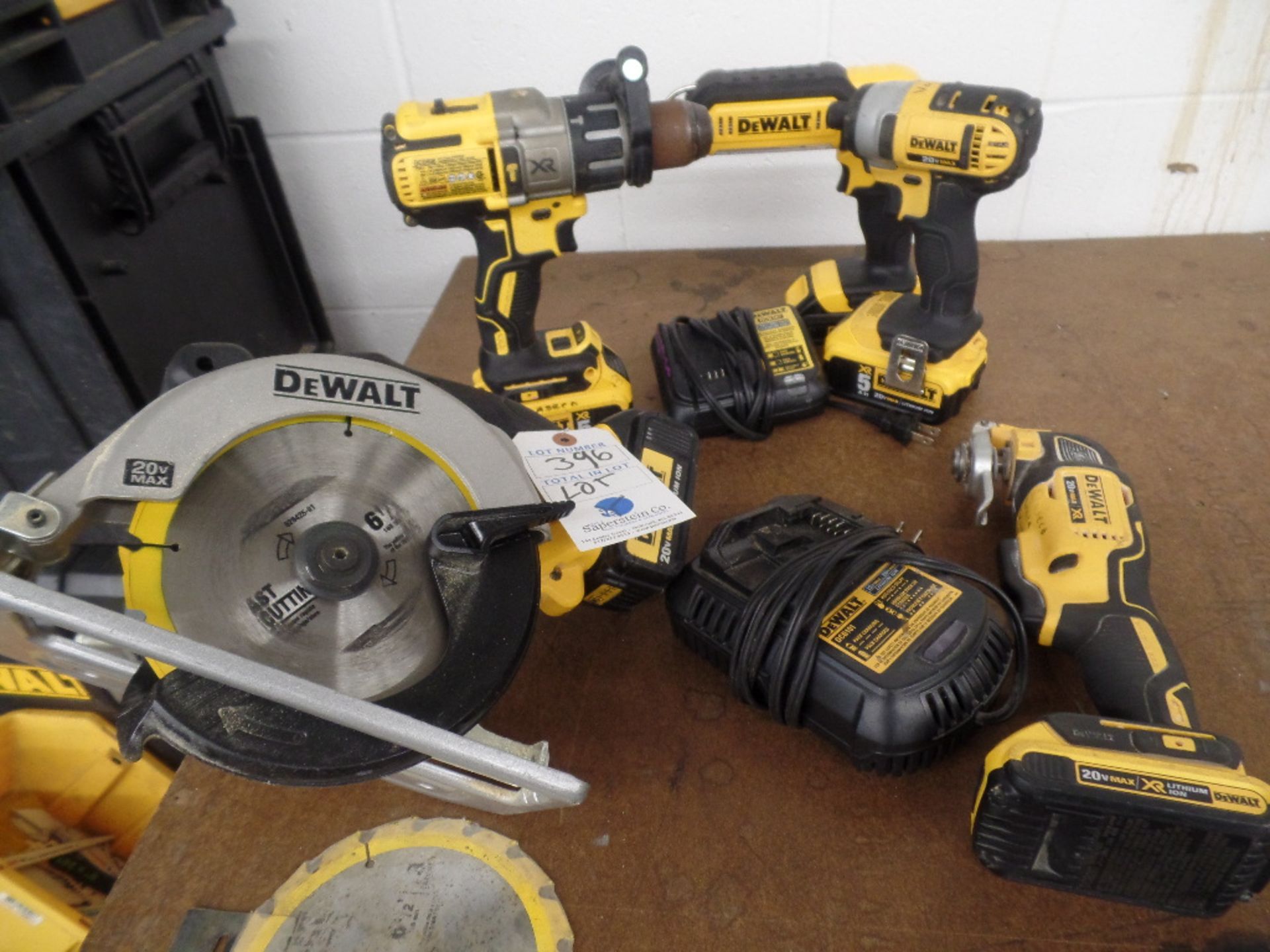 {LOT} Dewalt DCS393 6.5" Cordless Circular Saw W/ Battery, DCS355 Cordless Oscillating Multi-Tool W/