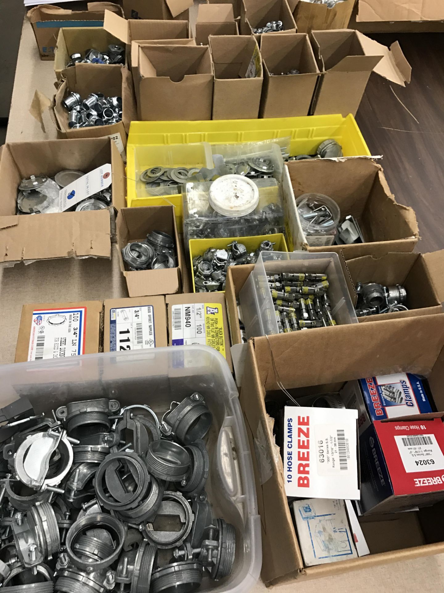 {LOT}Asst. Panduit Electrical Accessories c/o: Locknots, Cable Connectors, Clamp Connectors, Offset