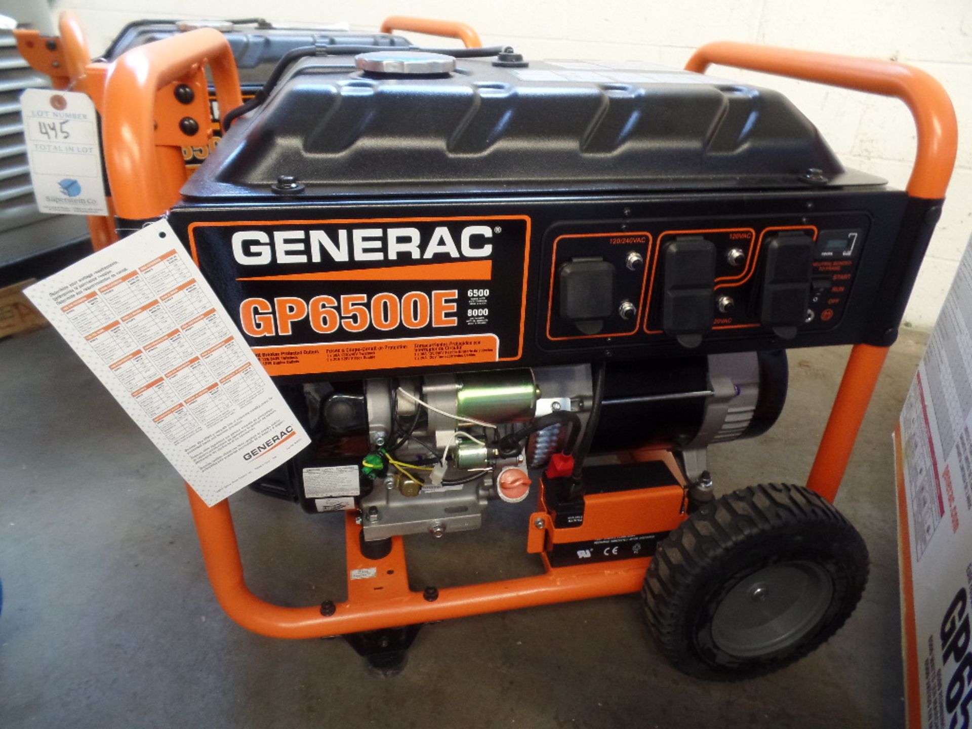 NEW Generac Generator GP6500E (0 Hours) W/ Battery