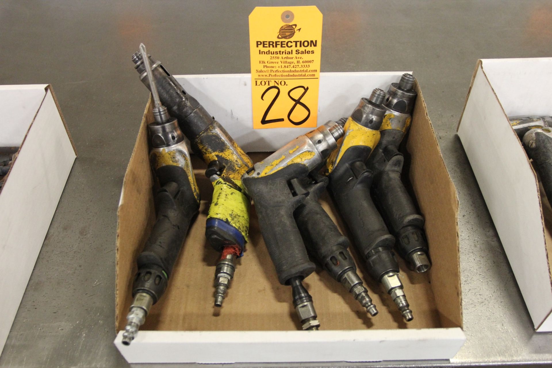 Lot of (6) Atlas Copco Pneumatic Pistol Type Screw Drivers