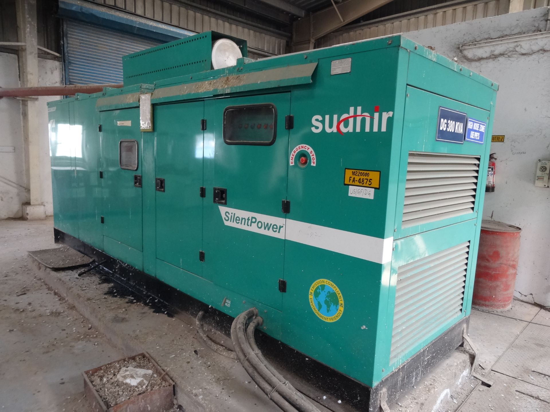 SUDHIR CS380D5P Generator, s/n 100911076772, Cummins Engine (Nalagarh)