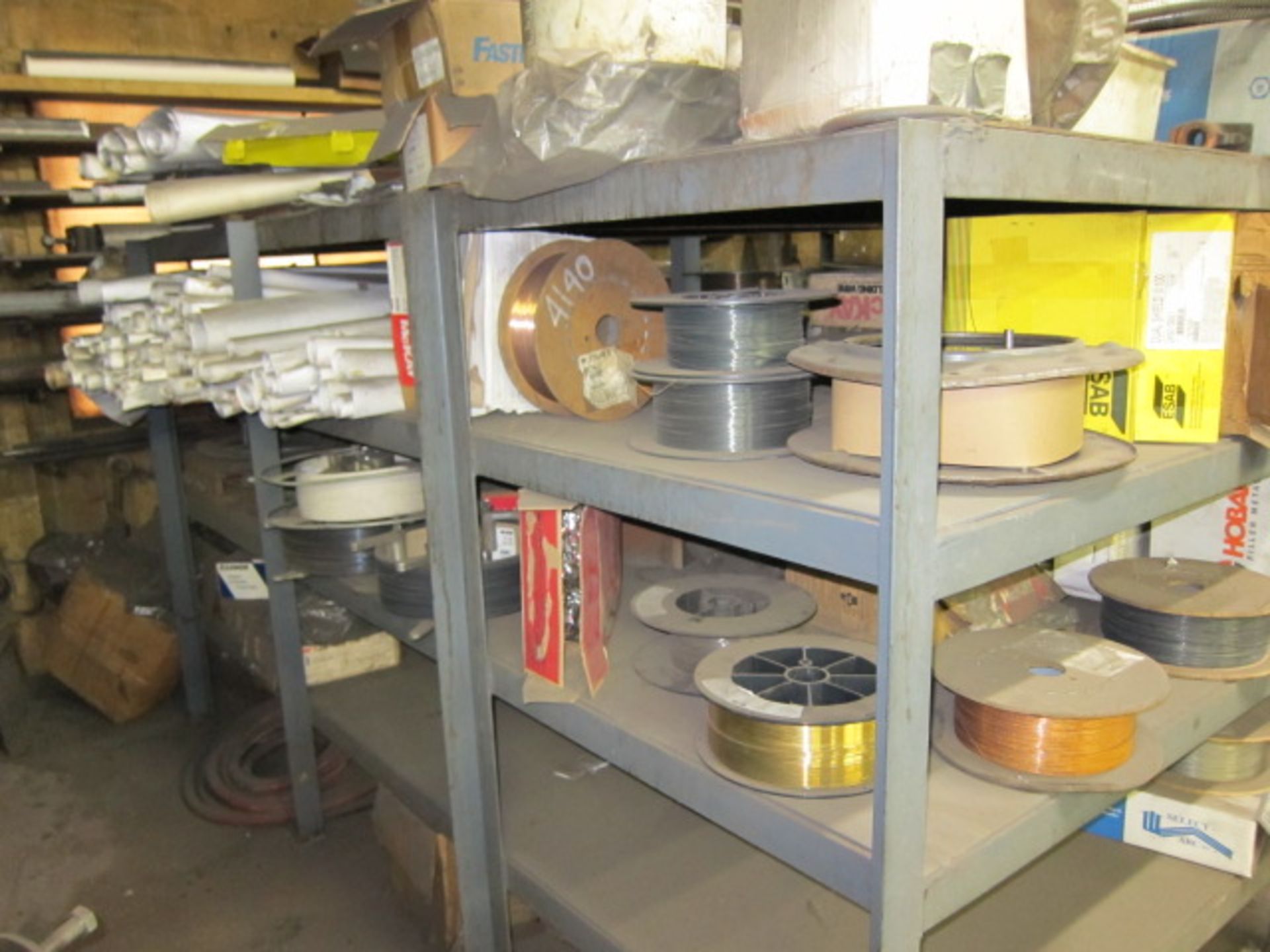 LOT OF WELDING WIRE, w/rack - Image 2 of 2