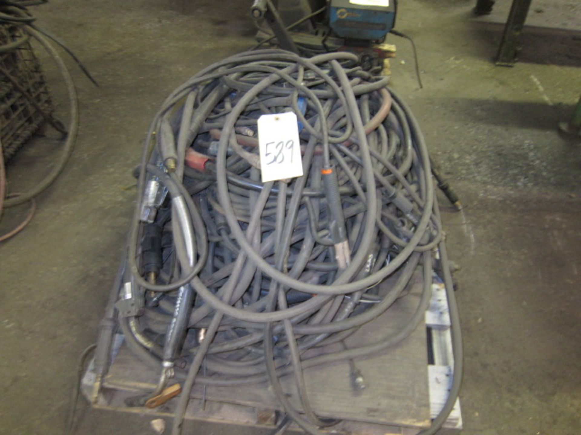 LOT OF WELDING LEADS, assorted (on one skid)