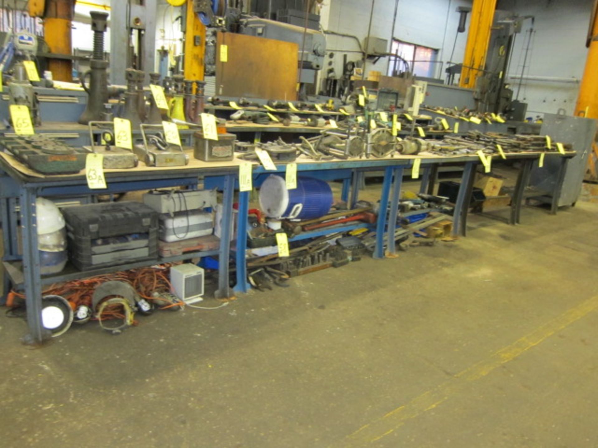 LOT OF STEEL WORKBENCHES (10)