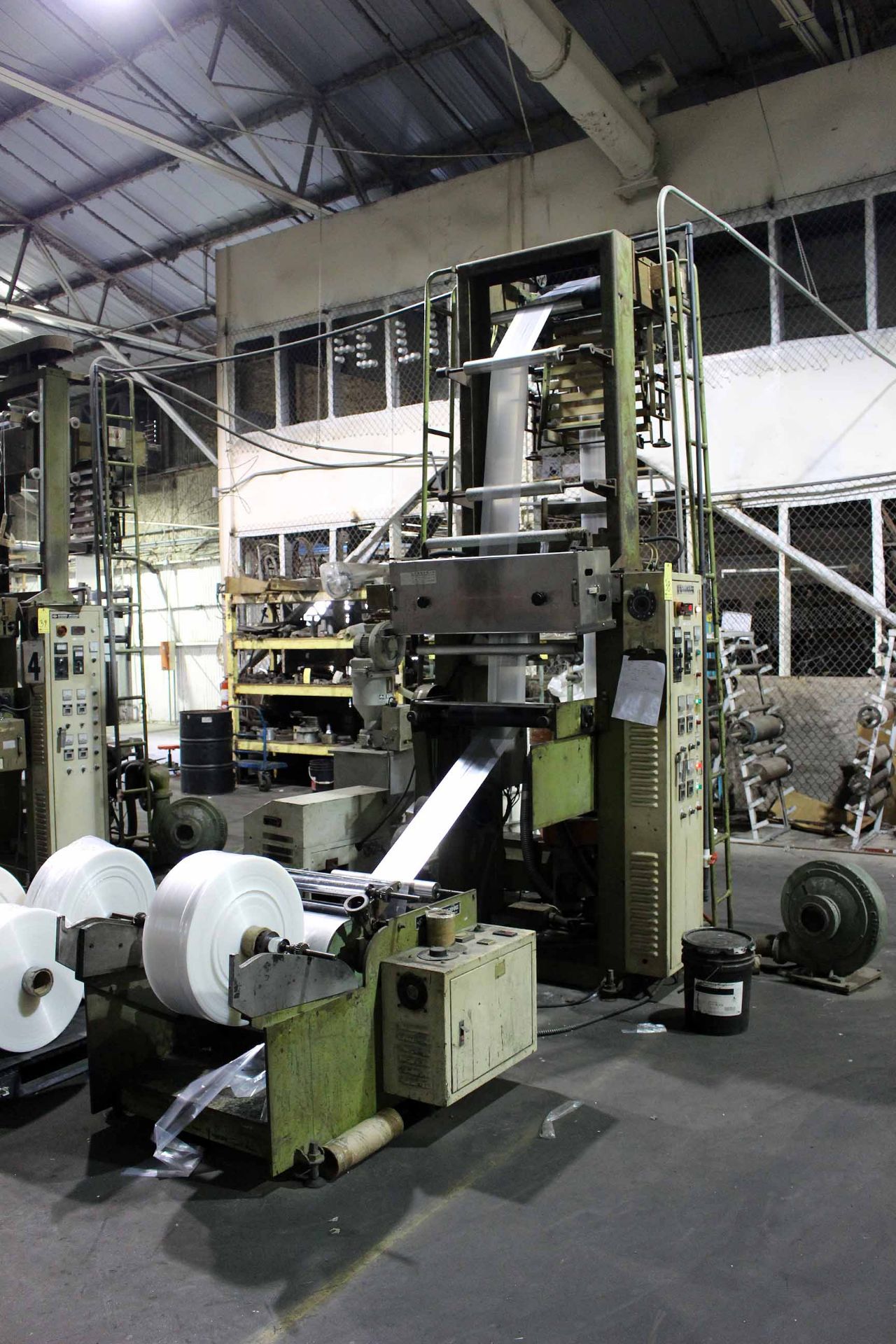 BLOWN FILM BAG EXTRUSION LINE NO. 5, consisting of: Kung Hsing Mdl. 45 Extruder, 15 HP motor, 12"