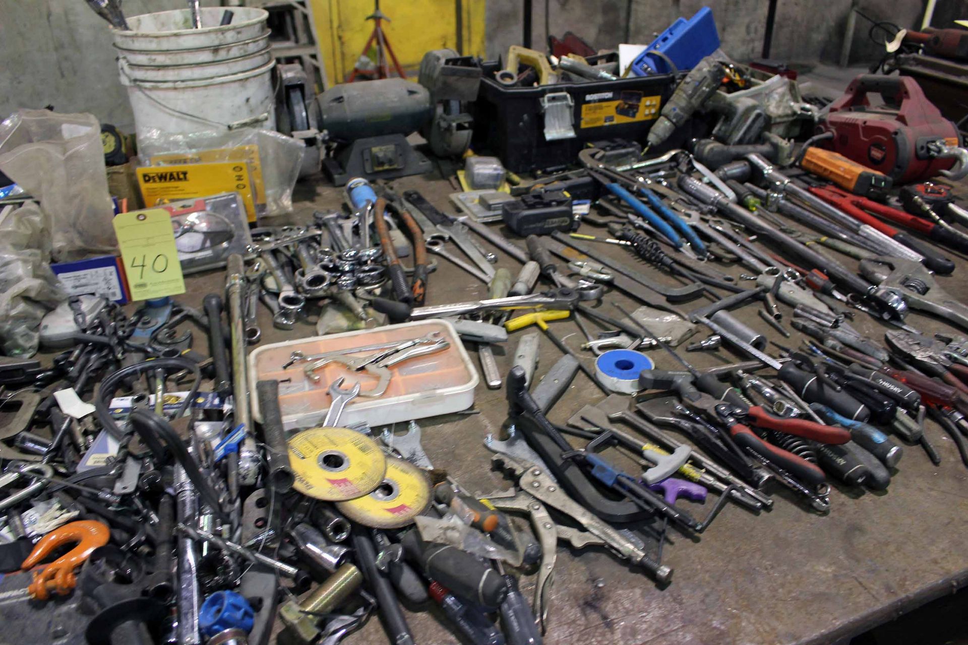 LOT CONSISTING OF: misc. hand tools, wrenches, pliers, sockets, electric drills, etc. - Image 2 of 4