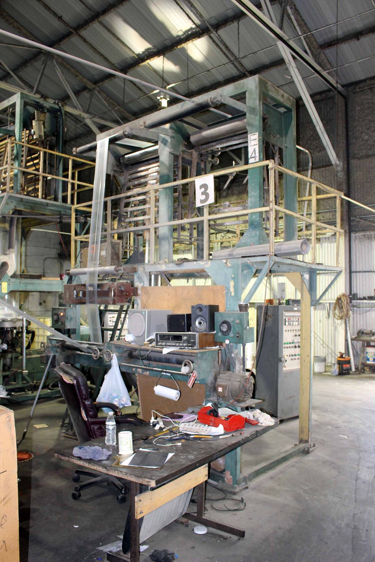 BLOWN FILM BAG EXTRUSION LINE WITH 2-COLOR PRINTER, consisting of: Ilie Machinery Mdl. EPDH55 - Image 2 of 6