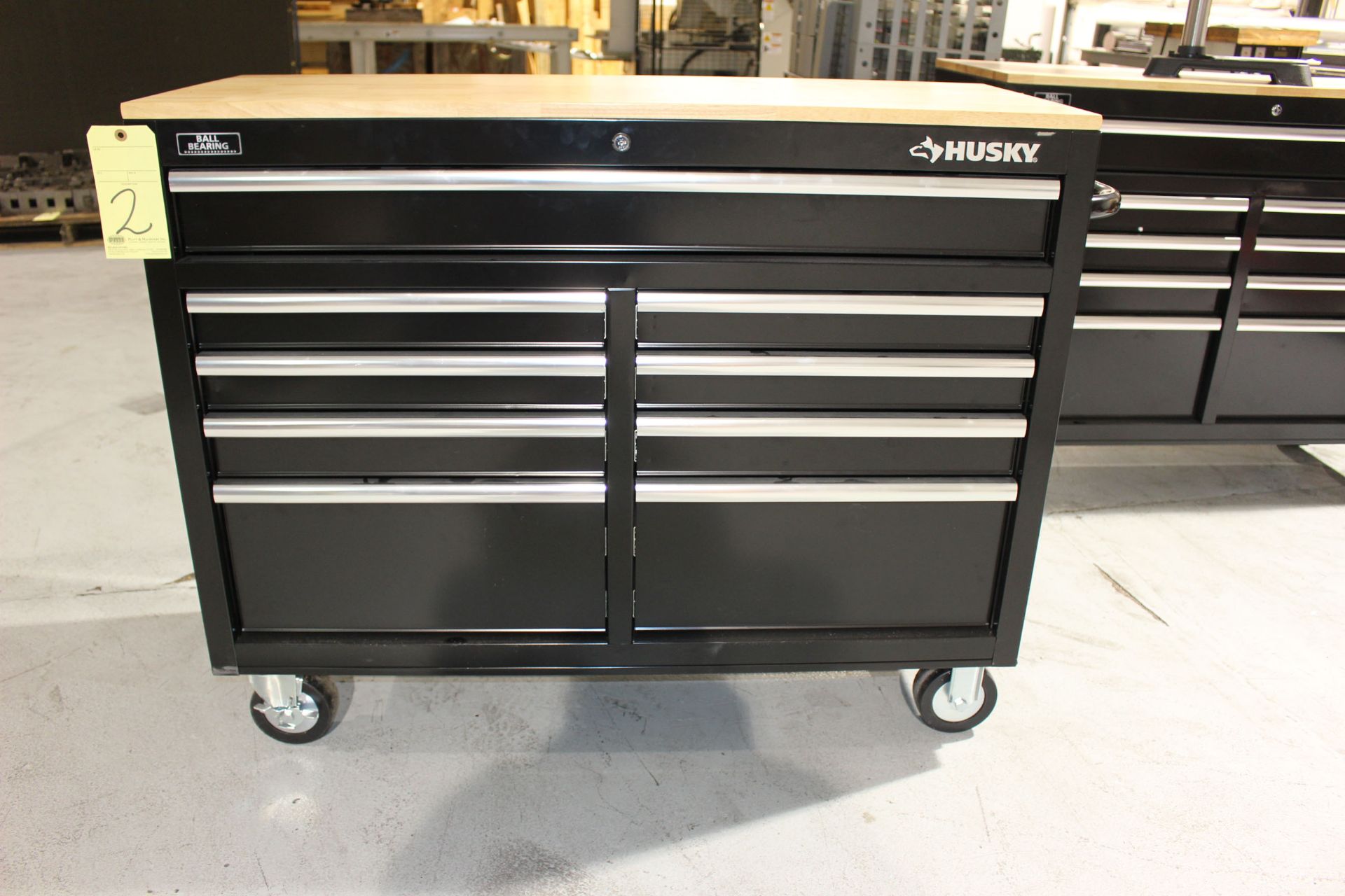 TOOLBOX, HUSKY, 9-drawer, wood top