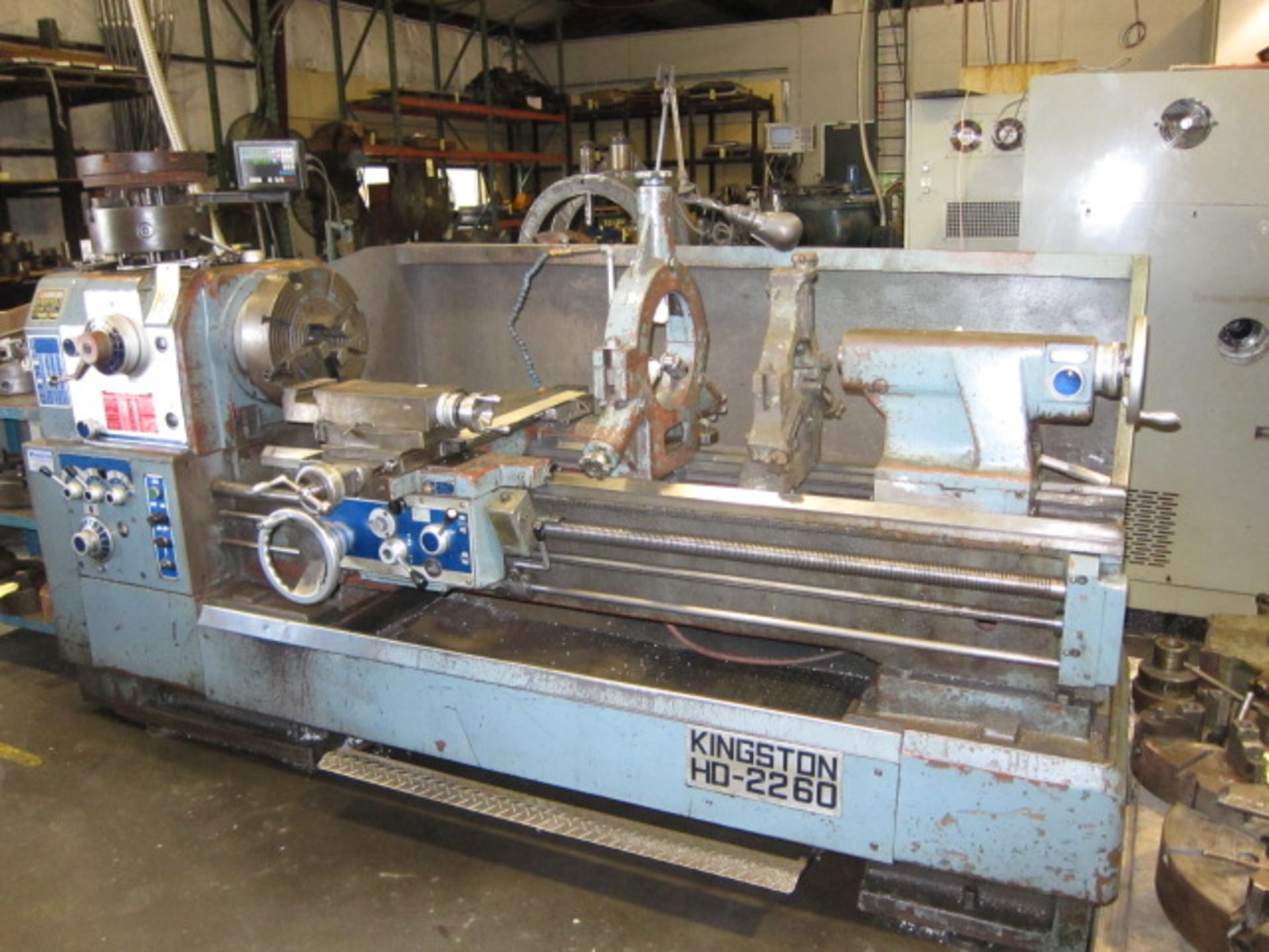 GAP BED ENGINE LATHE, KINGSTON 22" X 60" MDL. HD2260, new 1997, spds: 20-1200 RPM, 2-axis D.R.O.,