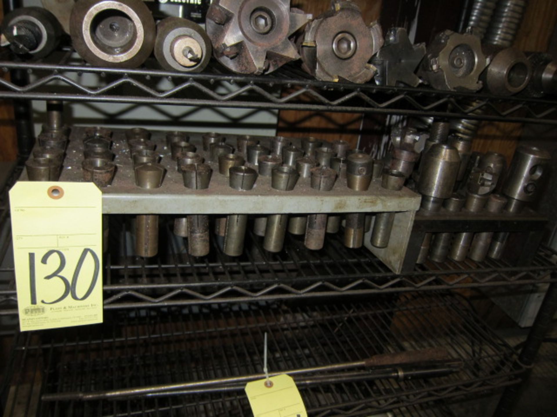 LOT CONSISTING OF: R-8 collets, toolholders & (2) racks