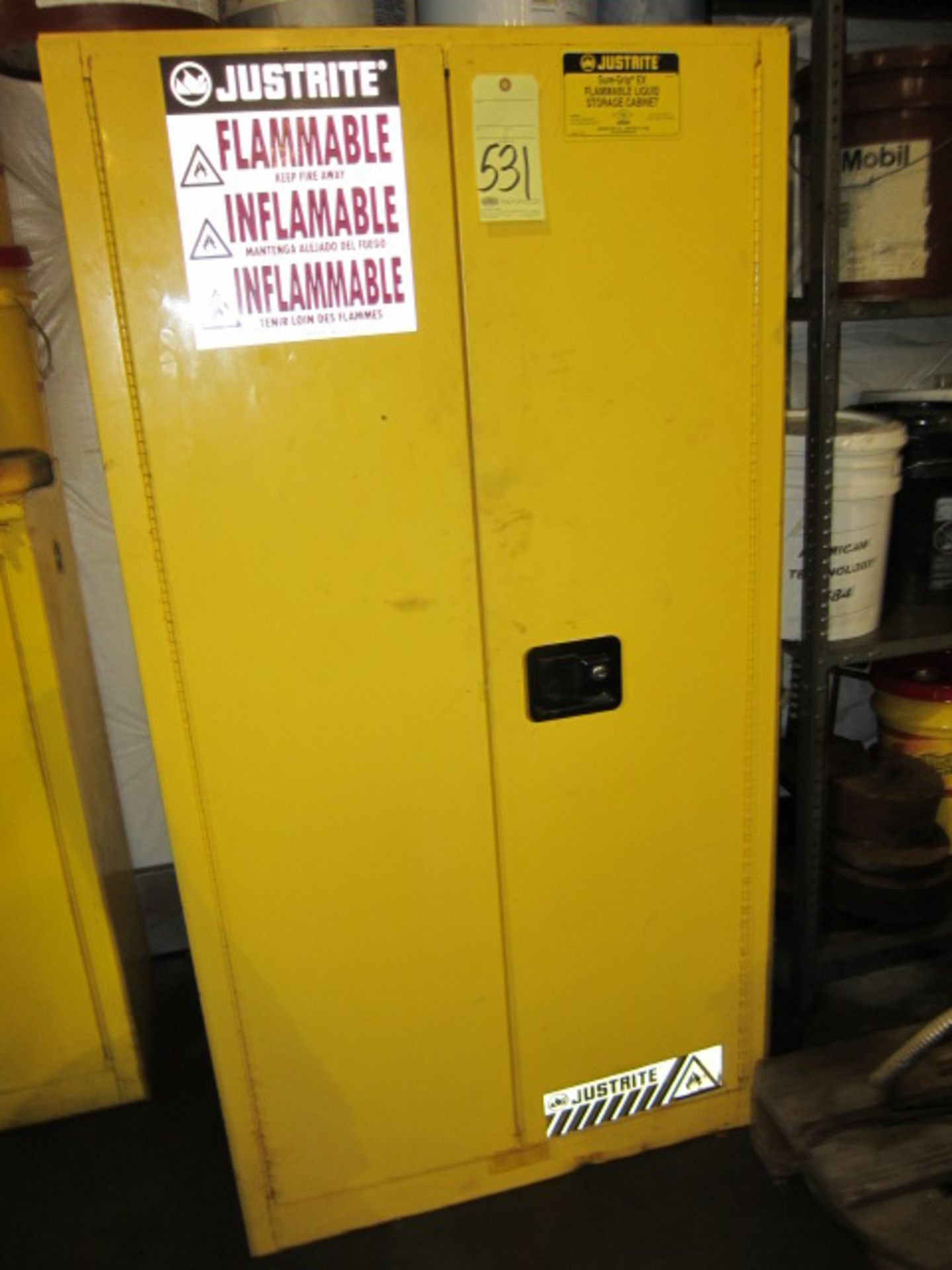 FLAMMABLE STORAGE CABINET, JUSTRITE, 60 gal. cap.