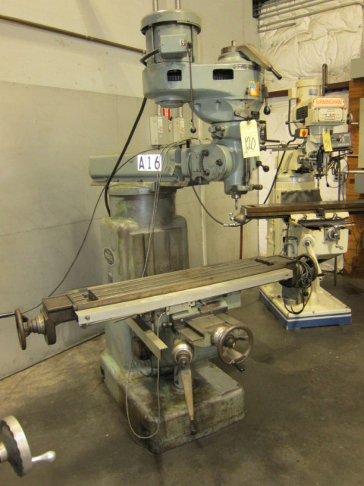 VERTICAL TURRET MILL, WELLS INDEX MDL. 847, 9" x 48" table w/pwr. feed, spds: 50-4200 RPM, 2-axis - Image 3 of 4