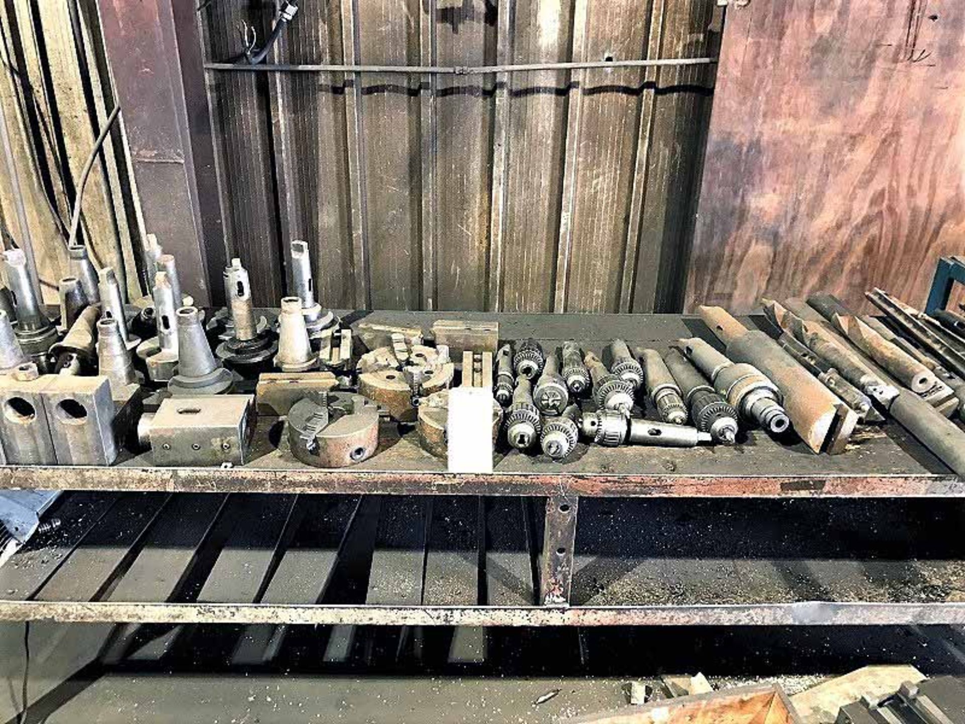 LOT CONSISTING OF: centers, chucks, drilling chuck, drills, spade drill holders, misc. (must be