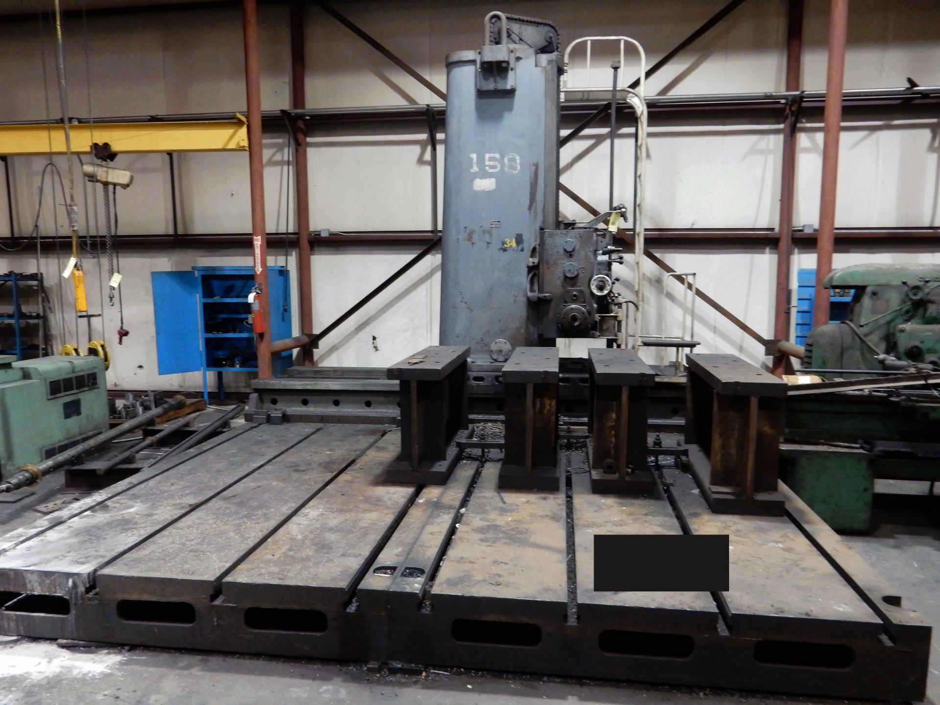 HORIZONTAL BORING MILL, GIDDINGS & LEWIS MDL. 340-F, 10' x 14' table, work risers, 13" x 56" x 30"