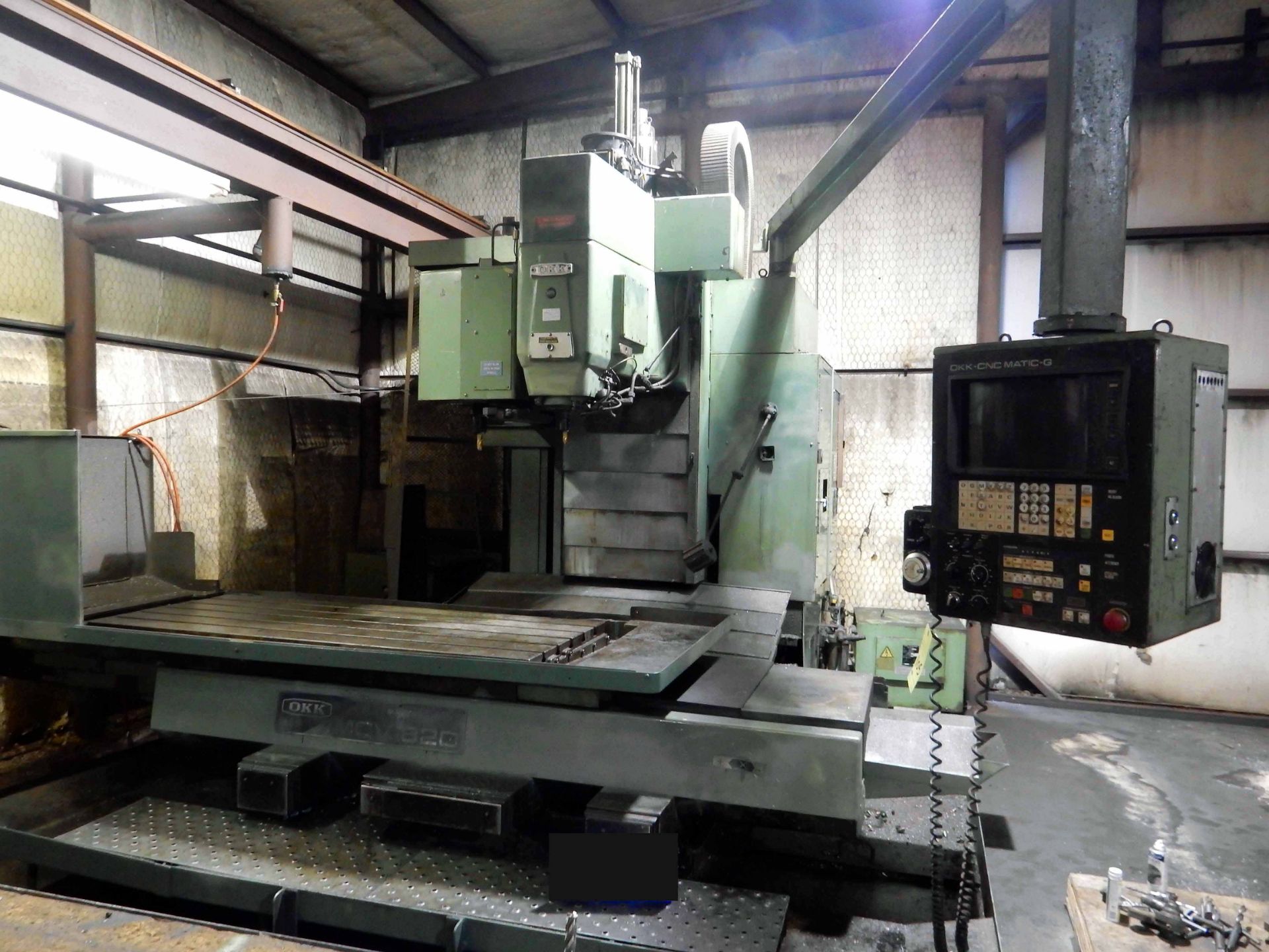 CNC VERTICAL MACHINING CENTER, OKK MDL. MCV-820, OKK Matic-G CNC control, 32" x 72" table, 60 pos.