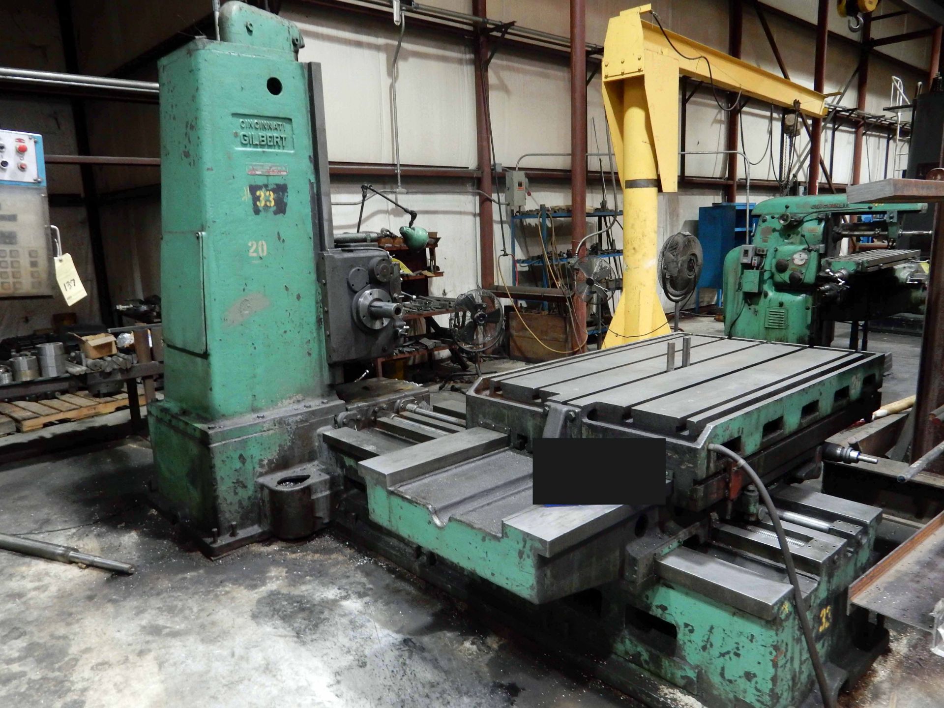 HORIZONTAL BORING MILL, CINCINNATI GILBERT, 43" x 62" table (must be removed by April 13) (