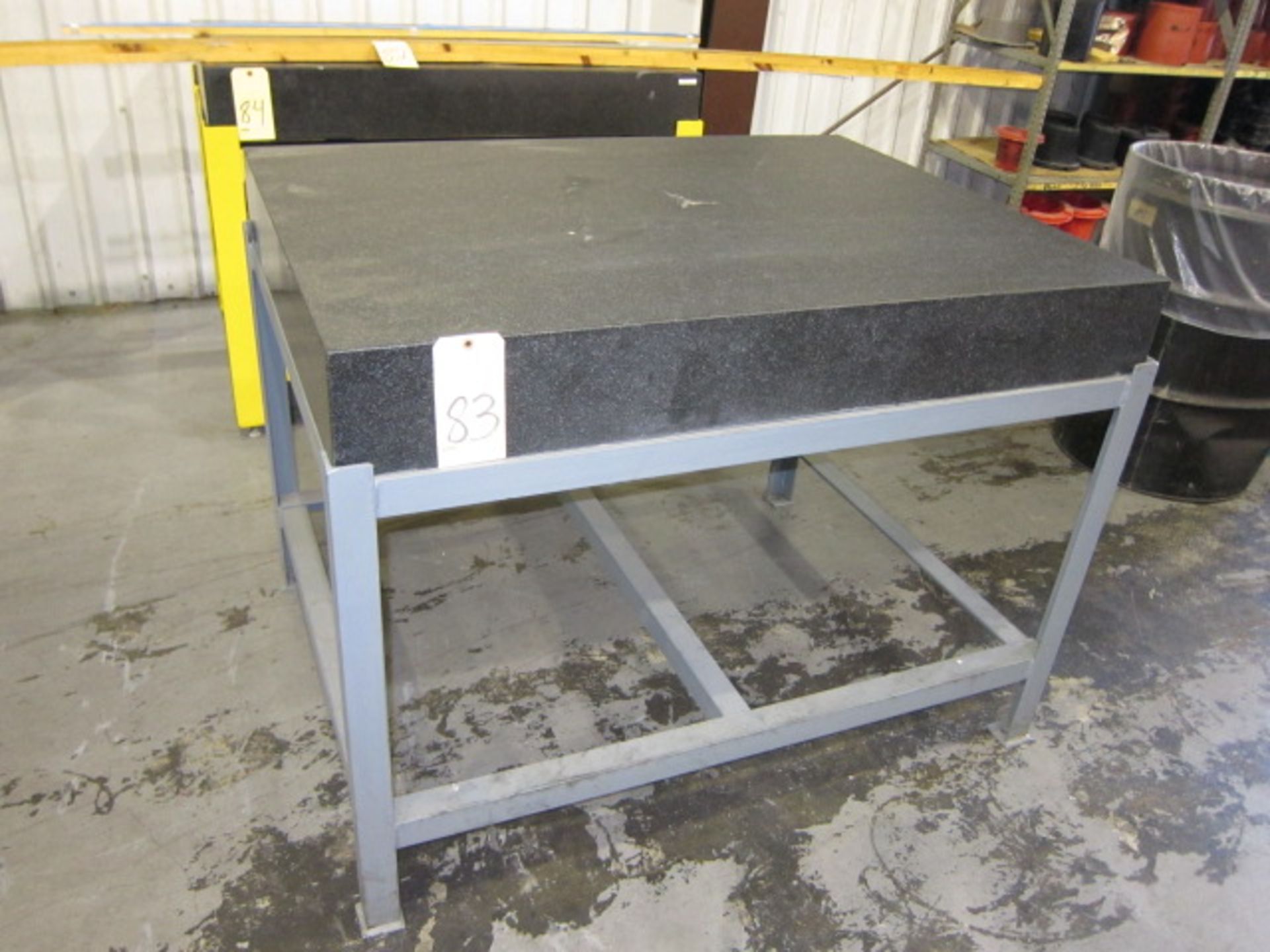PRECISION GRANITE SURFACE PLATE, 36" x 48" x 6" thk., fabricated stand