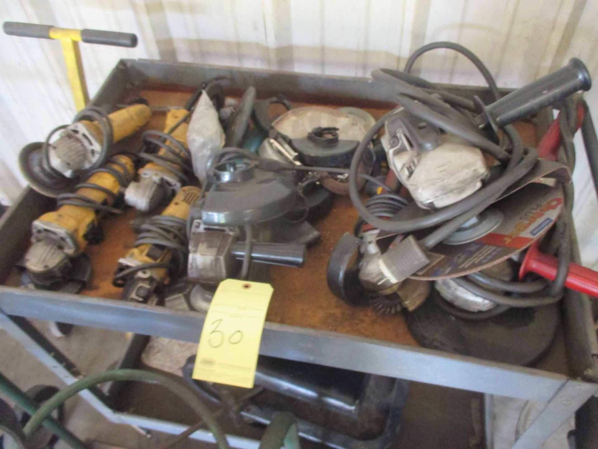 LOT OF GRINDERS, 4 1/2" & 7 1/2", w/carts
