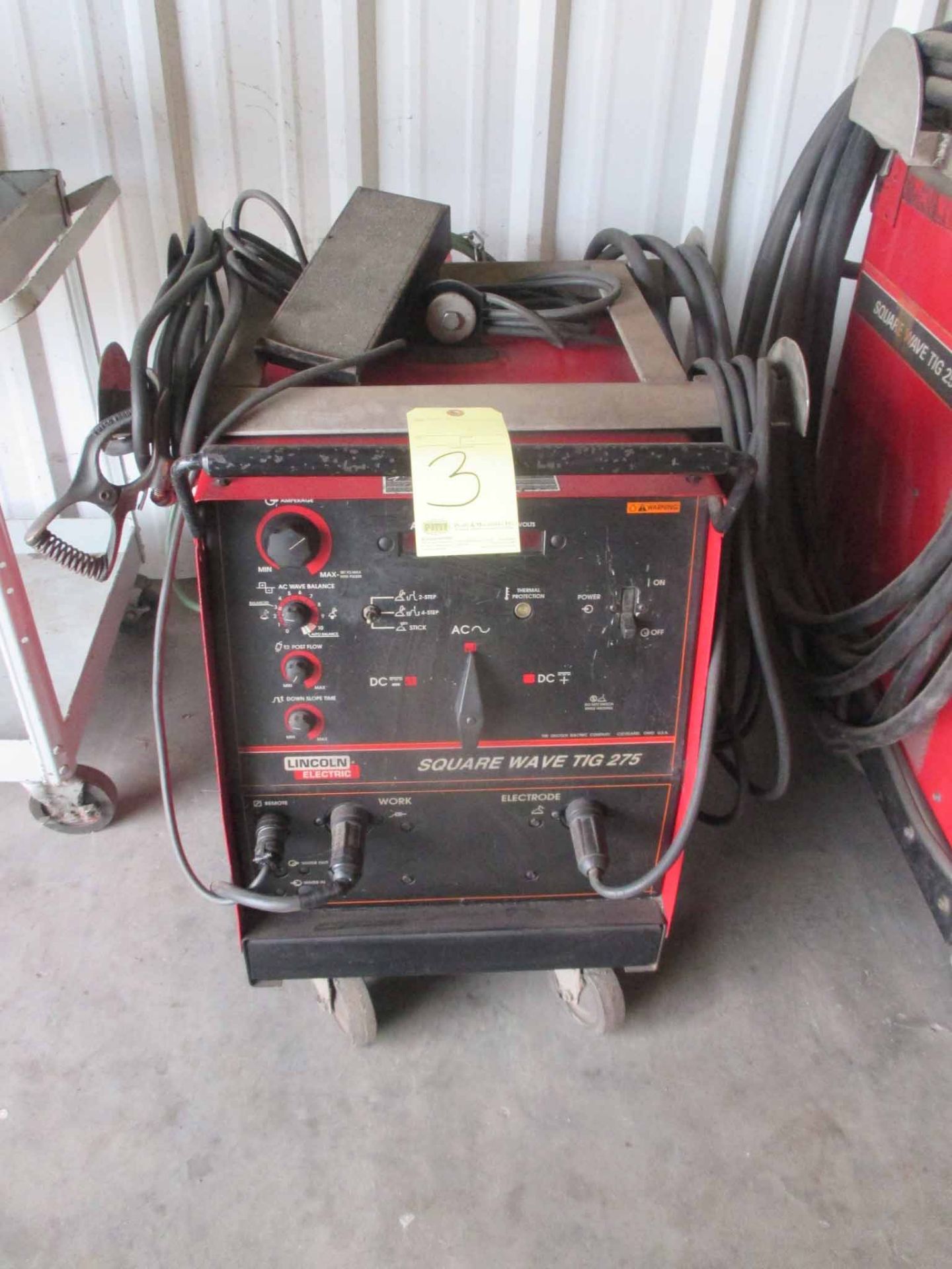 WELDER, LINCOLN SQUARE WAVE TIG 275, 40% duty cycle, 275 amps., 31 v., S/N U1991102075