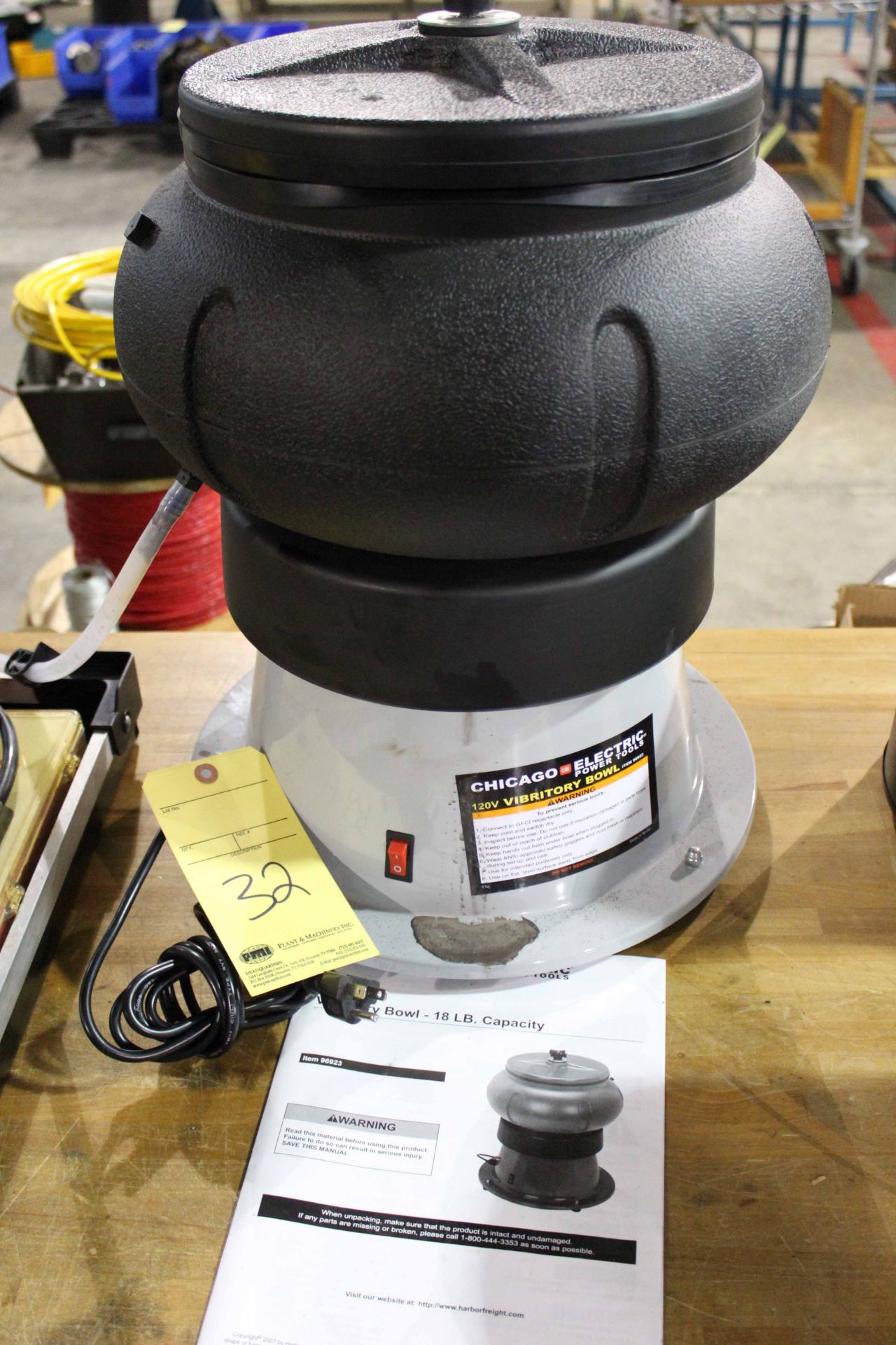 VIBRATORY BOWL, CHICAGO ELECTRIC POWER TOOLS, 18 lb. cap.