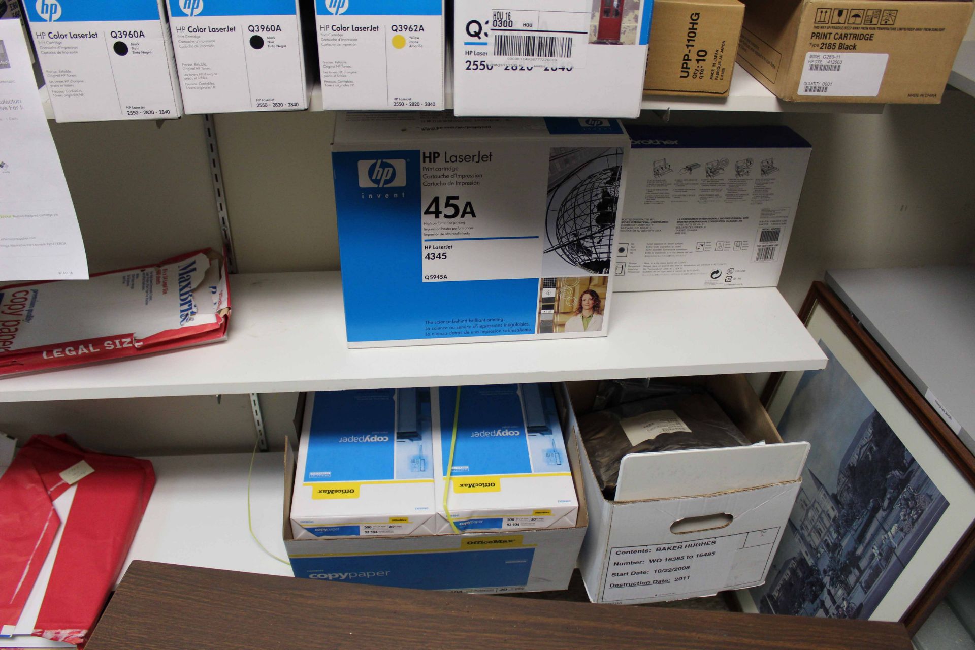 LOT CONSISTING OF OFFICE SUPPLY ROOM (shelves not included) - Image 4 of 6