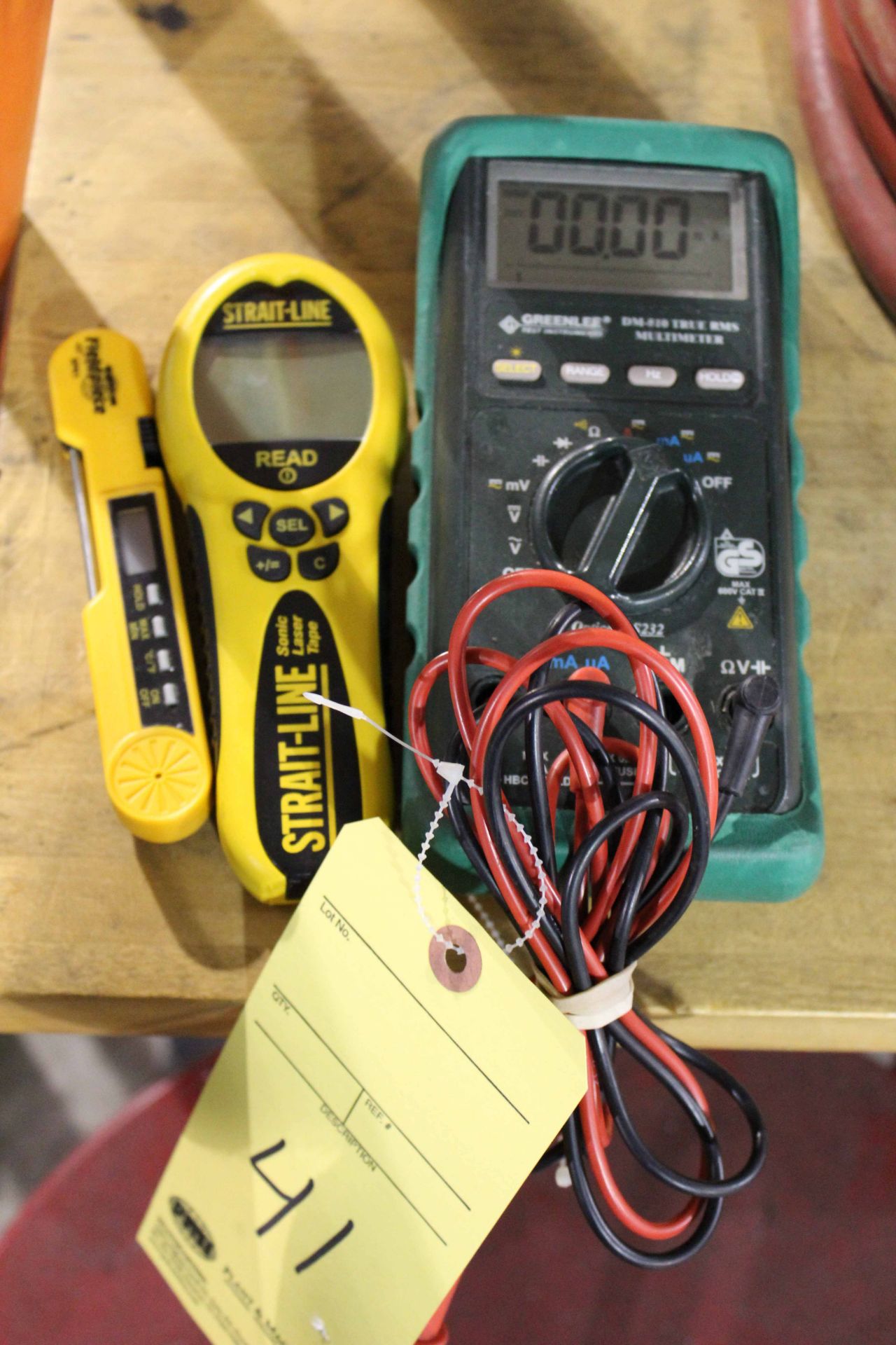 DIGITAL VOLT METER, GREENLEE, laser tape measure temp. probe